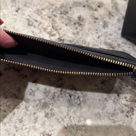 Coach Sleek Black Leather Wristlet - Picture 2 of 5